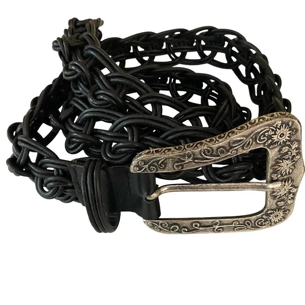 Suzi Roher Braided Leather Belt Black